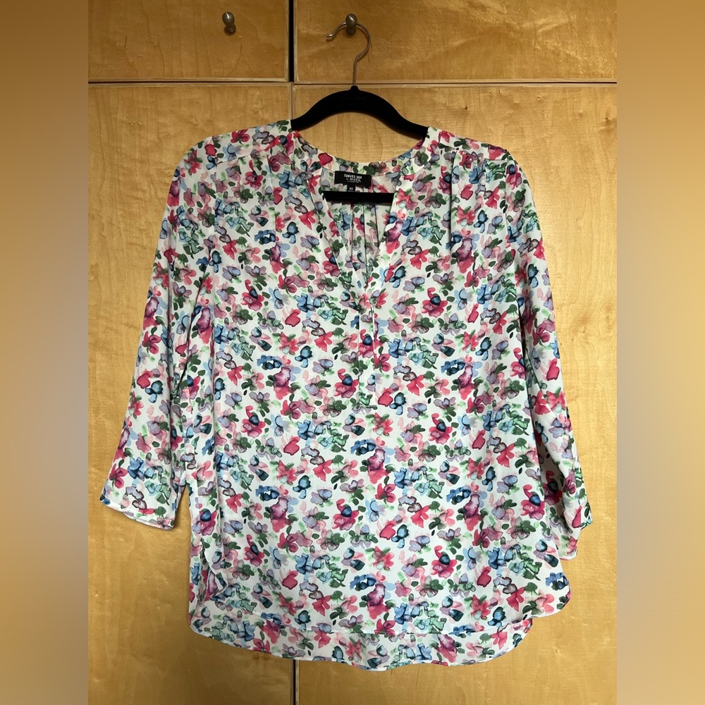 Floral Blouse | Curves 360 by NYDJ | Size XS